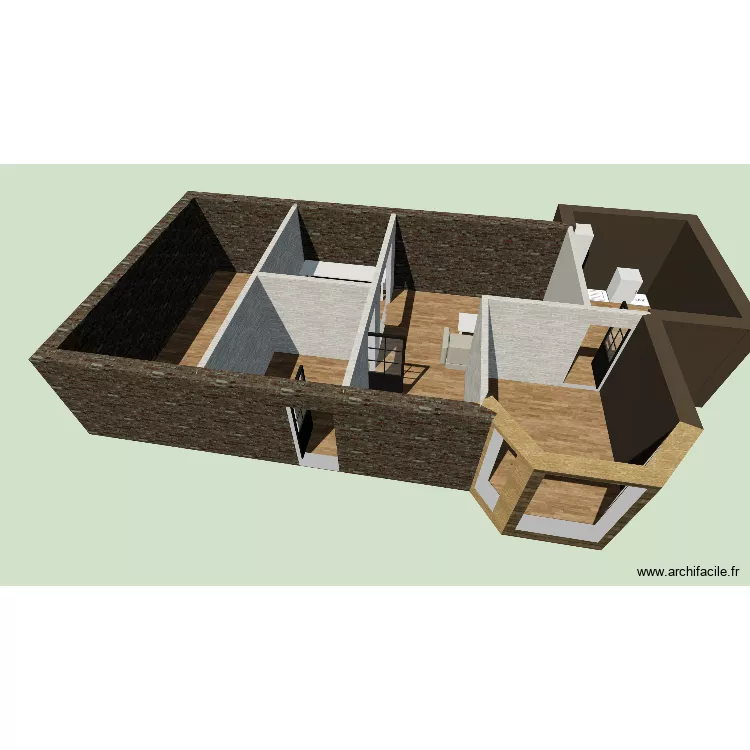 projet 2. Plan de 5 Pièces et 80 m²