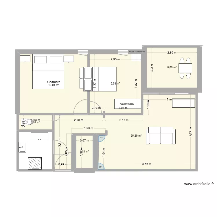 bleu horizon. Plan de 6 et 58 m² bleu horizon. Plan de 6 et 58 m²