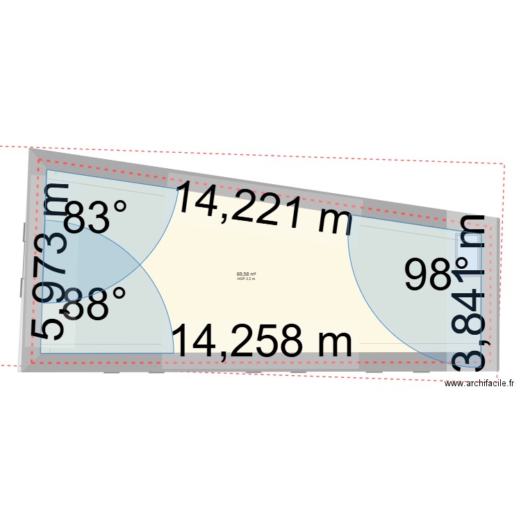 MAISONG1. Plan de 2 pièces et 136 m2