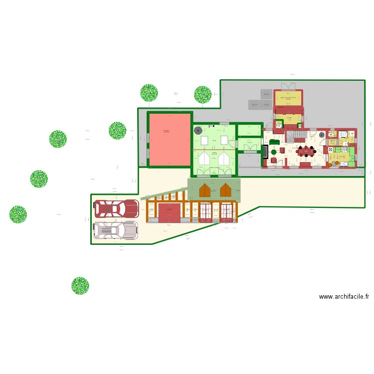 PLAN GARAGE AVEC SALON RDC ET ATELIER ETAGE 6. Plan de 0 pièce et 0 m2