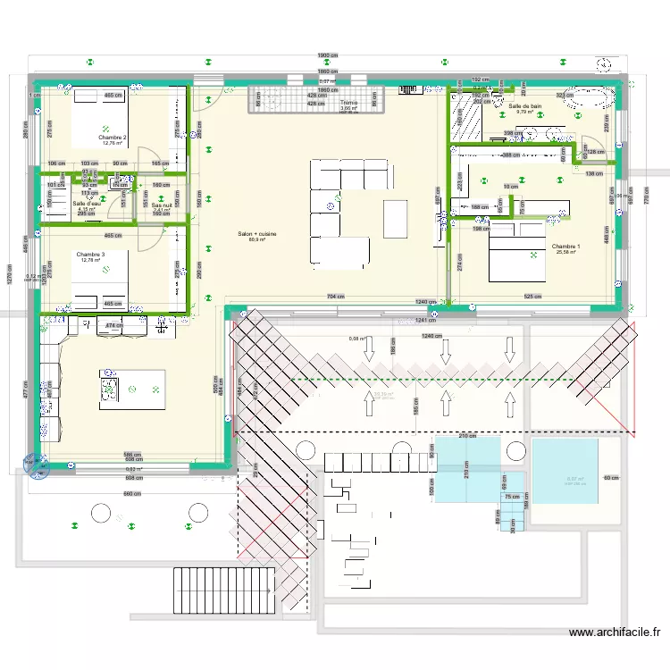 Plan pente terrasse car. Plan de 