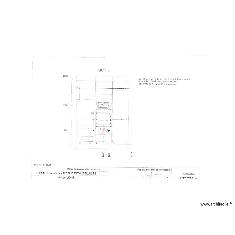 LECOMTE MUR 3. Plan de 0 pièce et 0 m2