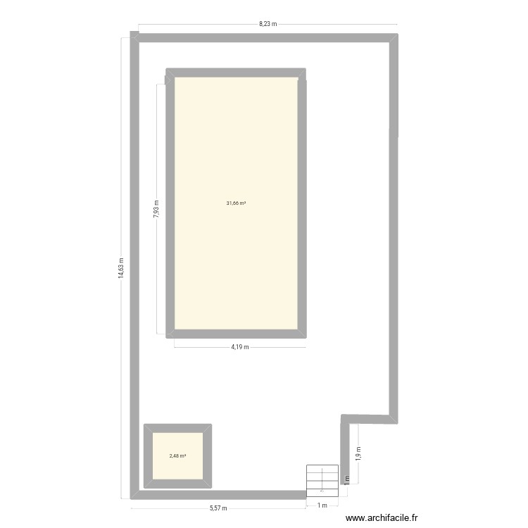 Piscine plage. Plan de 0 pièce et 0 m2