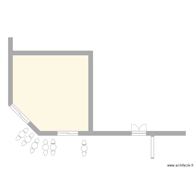 Jussieu final. Plan de 1 pièce et 49 m2