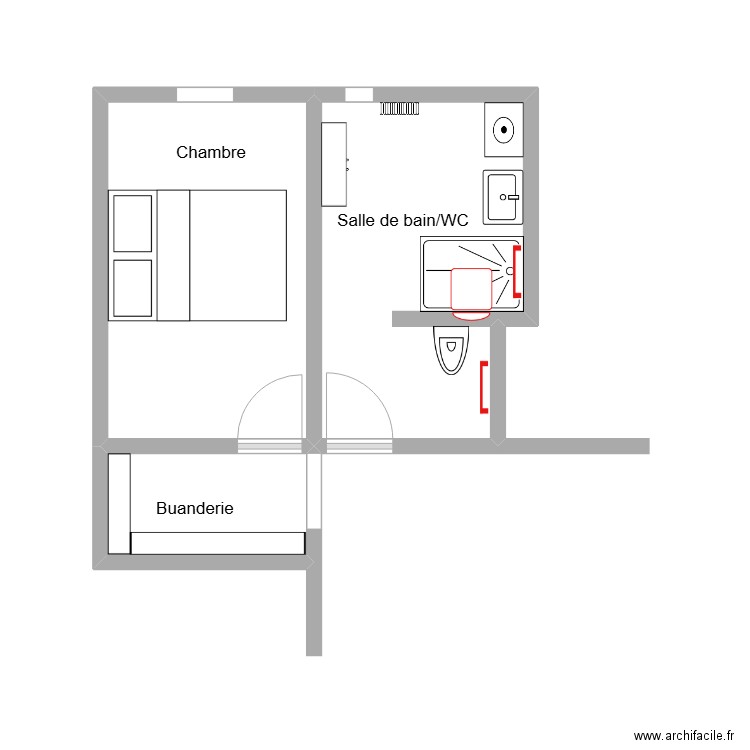 Clarisse A.R. après. Plan de 3 pièces et 17 m2