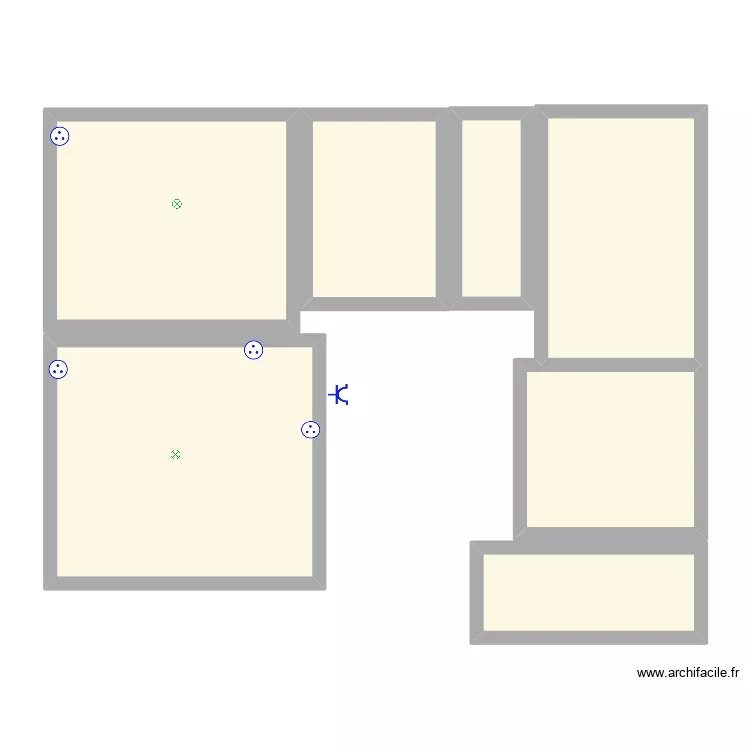 Appartement. Plan de 7 pièces et 92 m² Appartement. Plan de 7 pièces et 92 m²