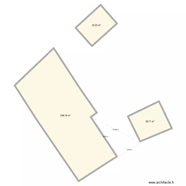 cadastre villeneuve(cote mur )20260225. Plan de 3  et 317 m²