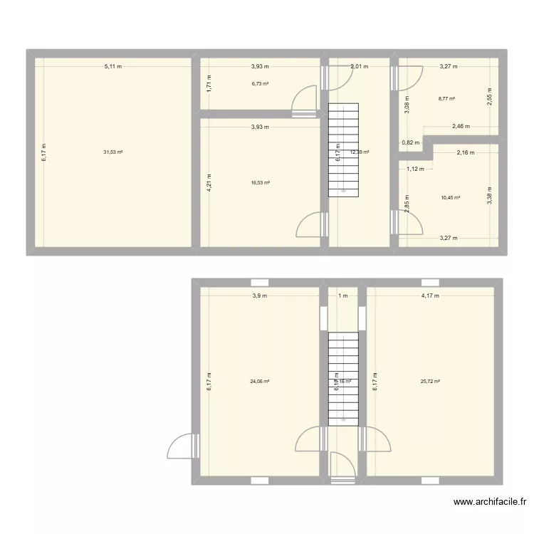 Flavion. Plan de 9  et 142 m²