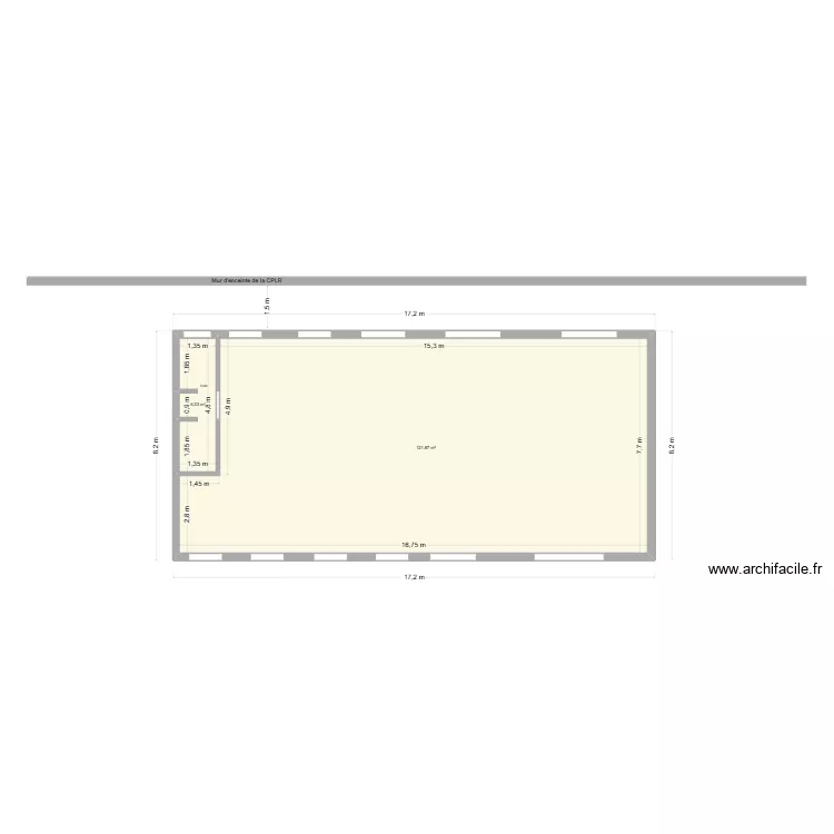 CPLR - Bâtiment service kiné en construction. Plan de CPLR - Bâtiment service kiné en construction. Plan de