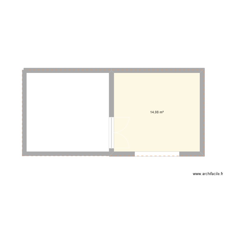 piscine. Plan de 1 pièce et 14 m2