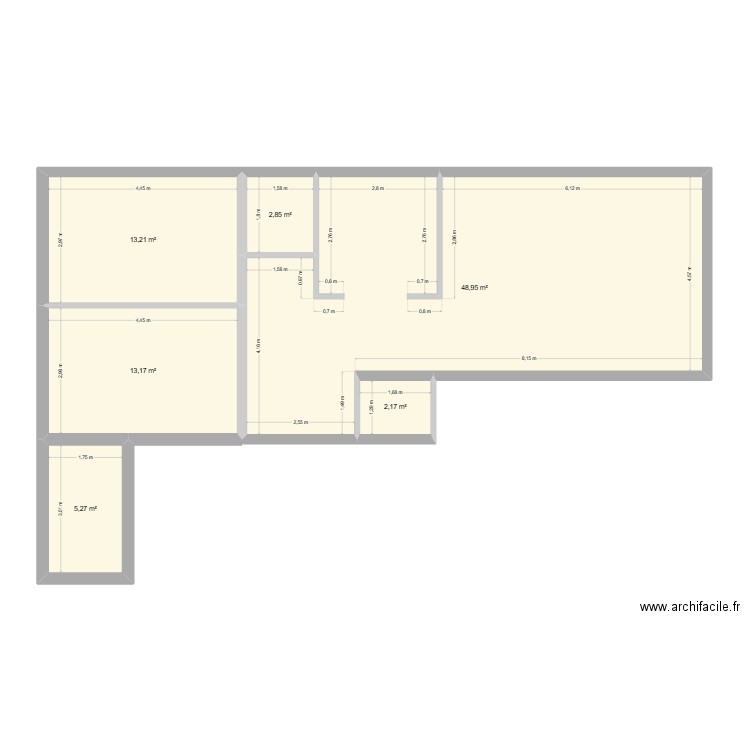 Sapins-Rouges B app. 49. Plan de 6 pièces et 86 m2