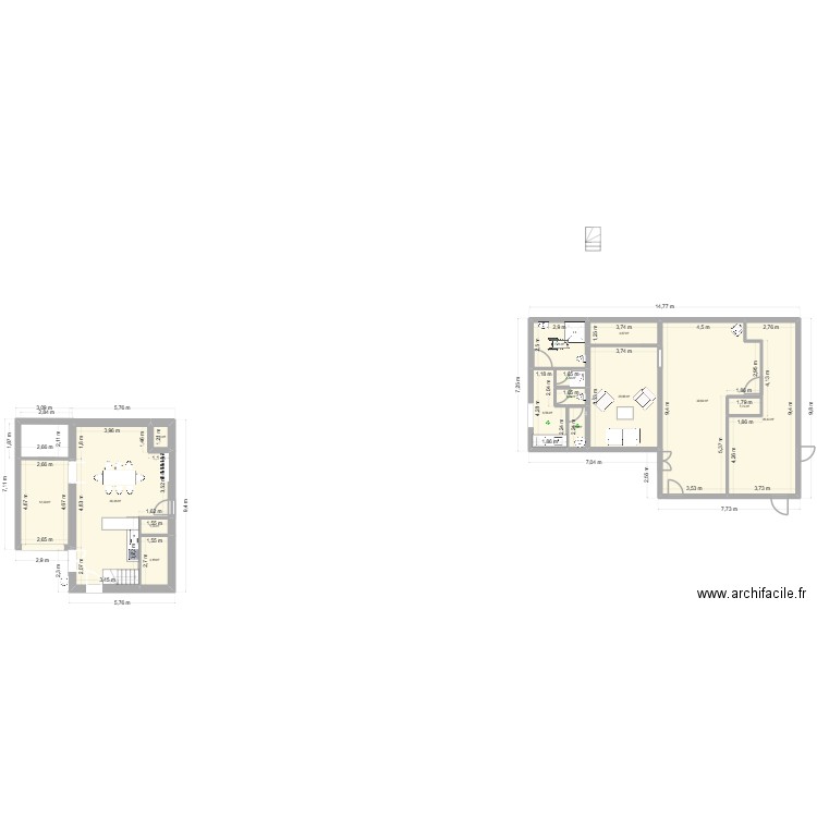 salon. Plan de 15 pièces et 168 m2