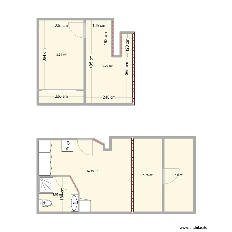 BOUSSAGET. Plan de 7 pièces et 49 m2