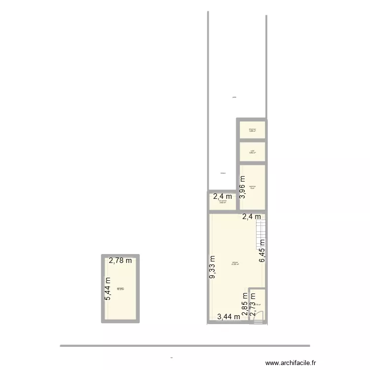 02223. Plan de 7  et 81 m²