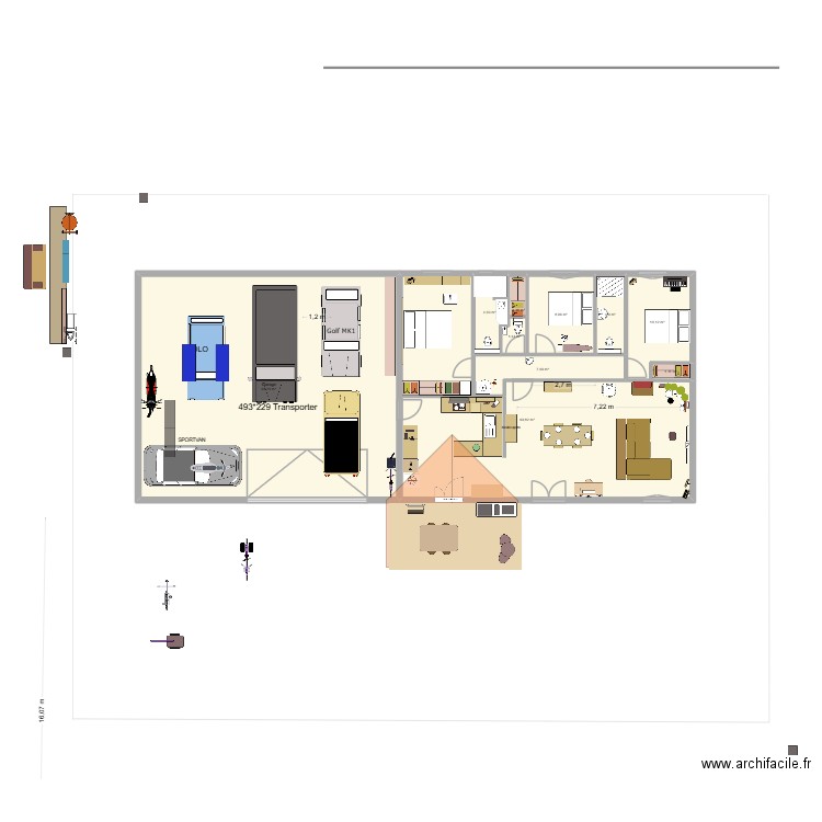 Duras + hangar droit. Plan de 10 pièces et 206 m2