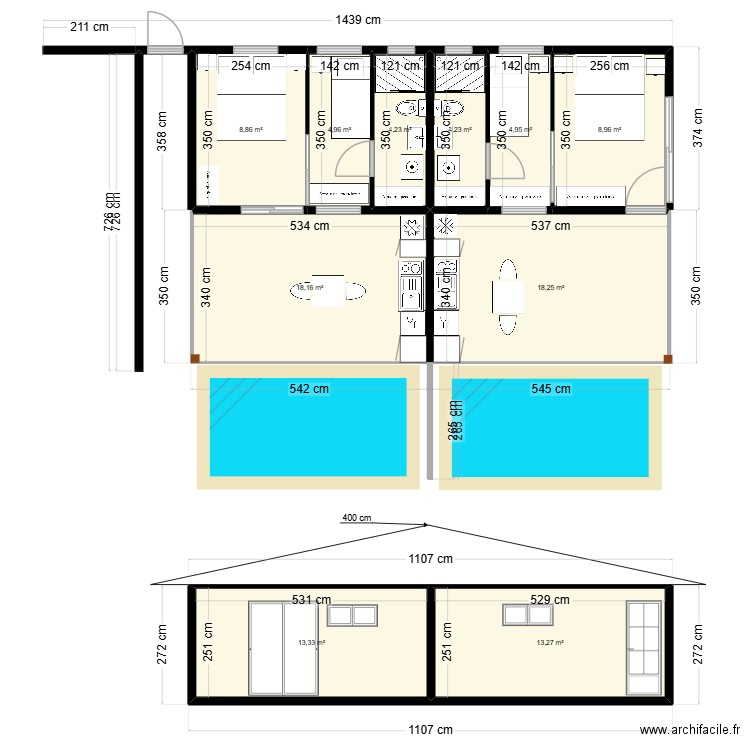 Popotte 05 nov 25. Plan de 10 pièces et 99 m2