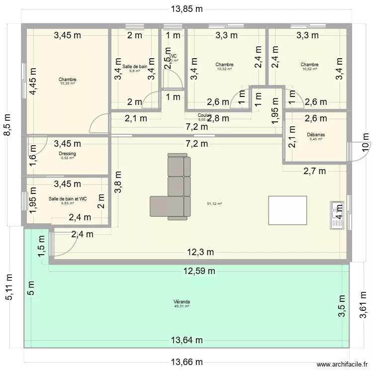 plan 1408262. Plan de 11  et 173 m²
