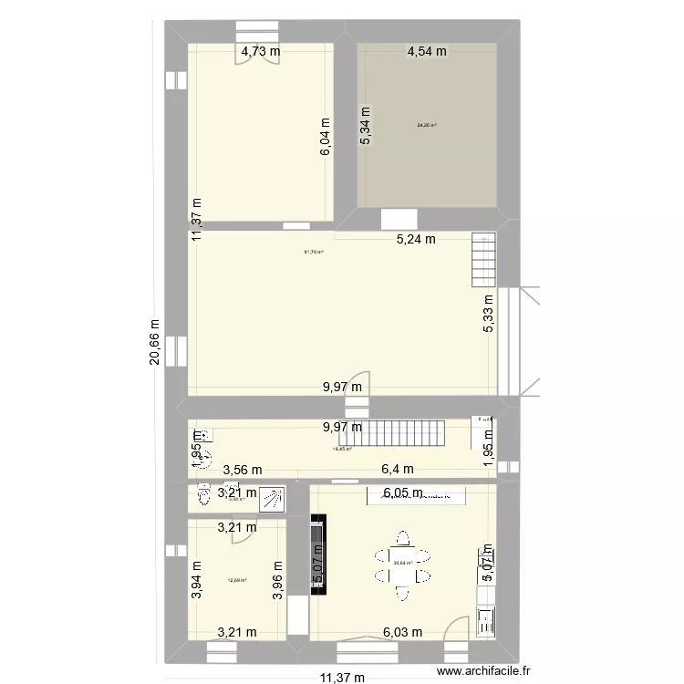 3 place de l'Eglise RDC. Plan de 6 et 172 m² 3 place de l'Eglise RDC. Plan de 6 et 172 m²