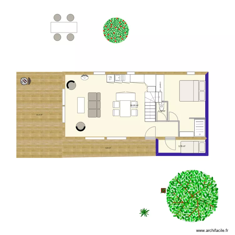 plan 2. Plan de 3 Pièces et 55 m² plan 2. Plan de 3 Pièces et 55 m²