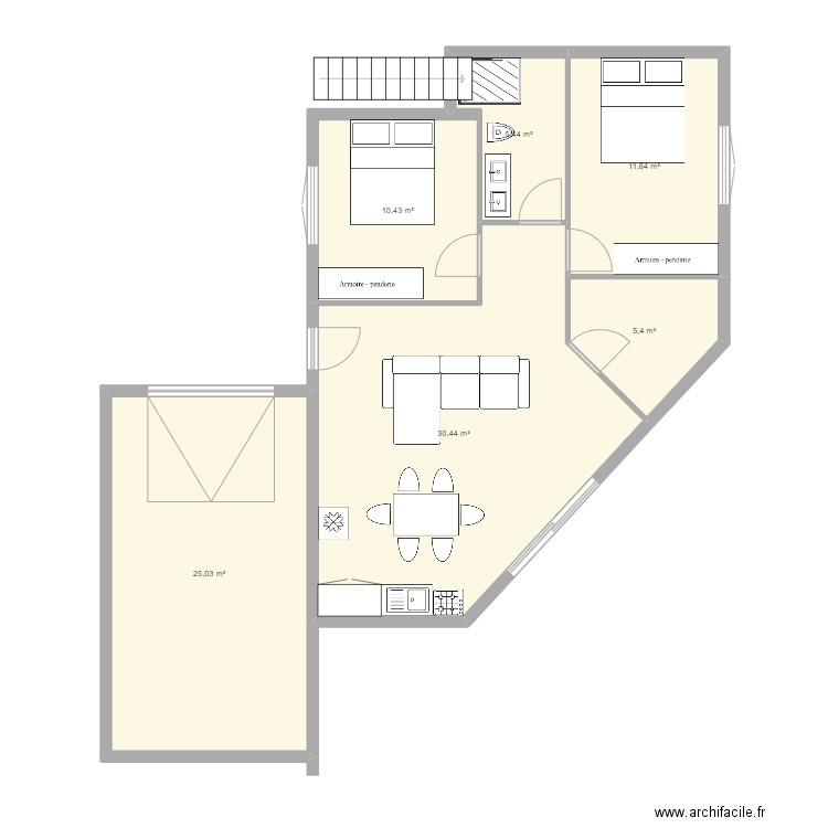 souston2. Plan de 14 pièces et 180 m2