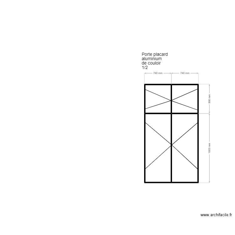 placard de couloir 1/2. Plan de 4 pièces et 4 m2