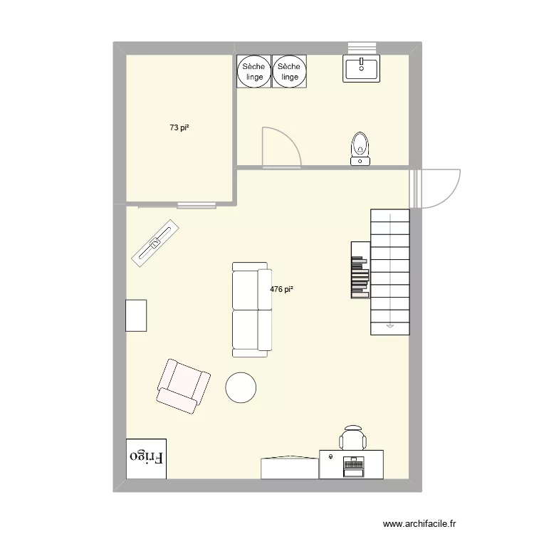 Sous-sol. Plan de 2 et 51 m² Sous-sol. Plan de 2 et 51 m²
