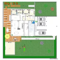 plan h&eacute;singue  version avec jardin cot&eacute; SUD
