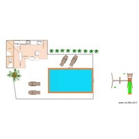 piscine + terrasse + pool house