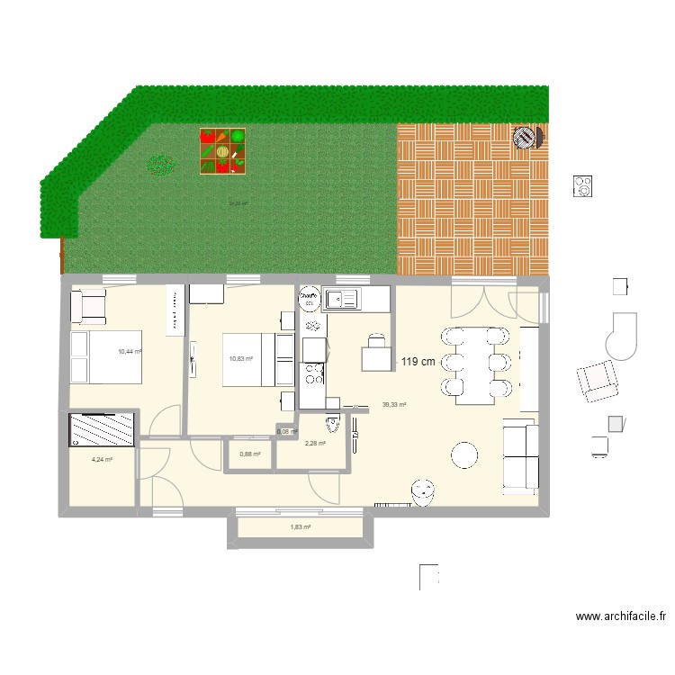 pmamie. Plan de 8 pièces et 70 m2