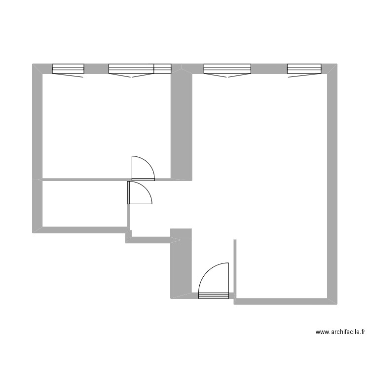 76 PARIS 101. Plan de 3 pièces et 36 m2