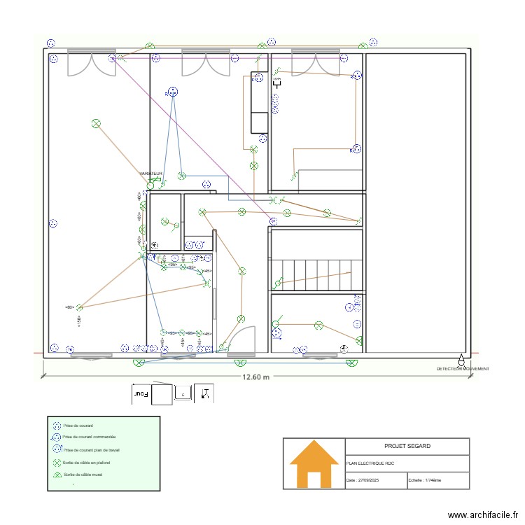 PLAN ELEC RDC SEGARD. Plan de 0 pièce et 0 m2