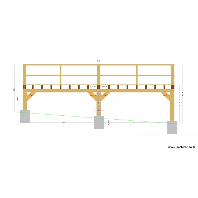 Structure terrasse. Plan de 