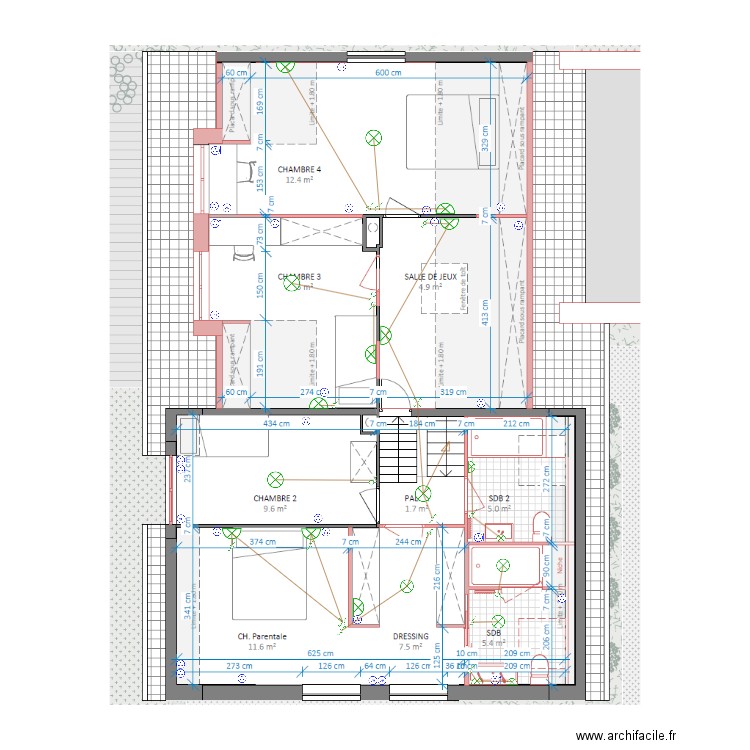 Plan Electricité Breuil - R+1. Plan de 0 pièce et 0 m2