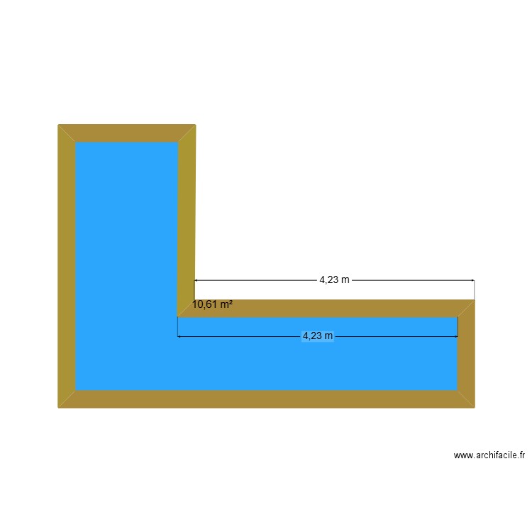 picine forem de L. Plan de 1 pièce et 11 m2