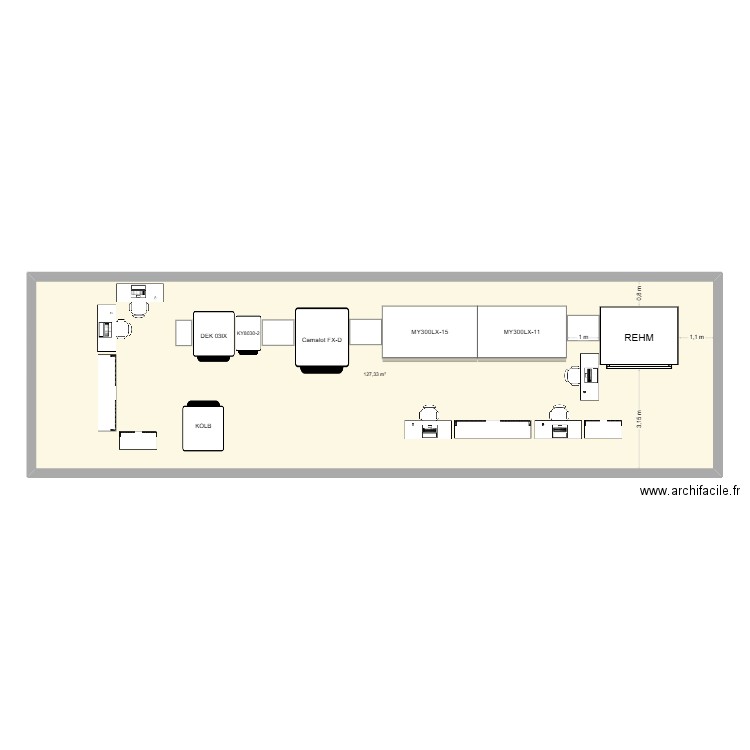 CMS. Plan de 1 pièce et 127 m2