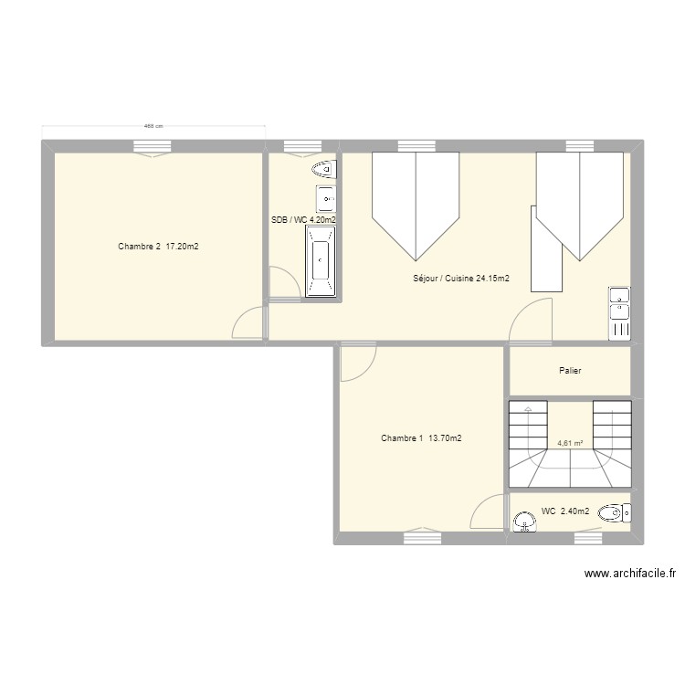 2ème m2. Plan de 0 pièce et 0 m2