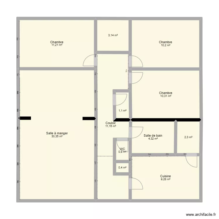 moi. Plan de 12  et 95 m²