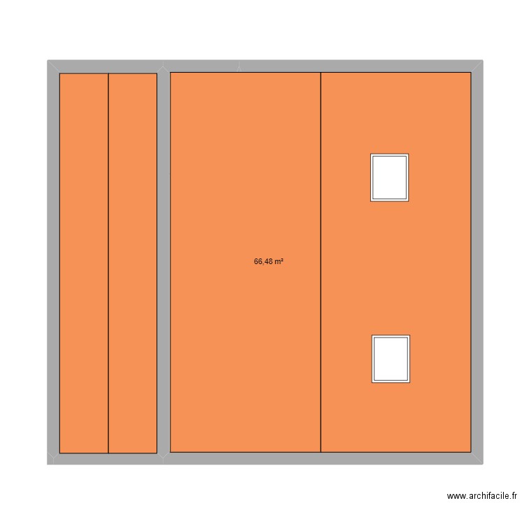 kheireddine idriss R+1. Plan de 1 pièce et 66 m2