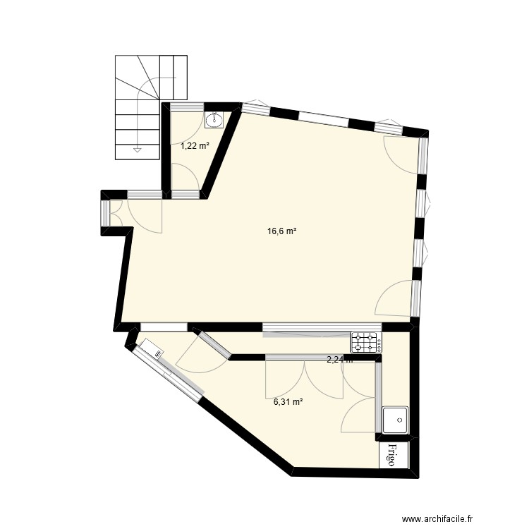 maison stinia. Plan de 4 pièces et 26 m2