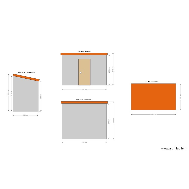 BRAM (façades). Plan de 1 pièce et 5 m2