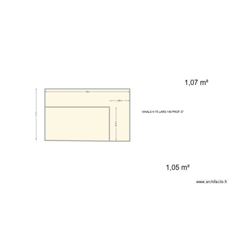 DRESSING 4. Plan de 2 pièces et 2 m2