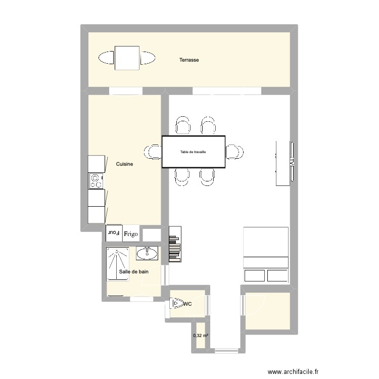 NASTIA. Plan de 6 pièces et 34 m2