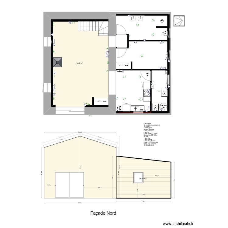 plan elec log 2. Plan de 5 pièces et 102 m2