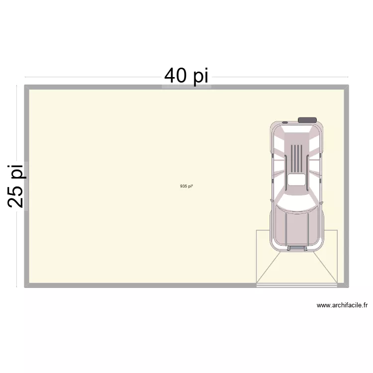 garage. Plan de 1  et 87 m²