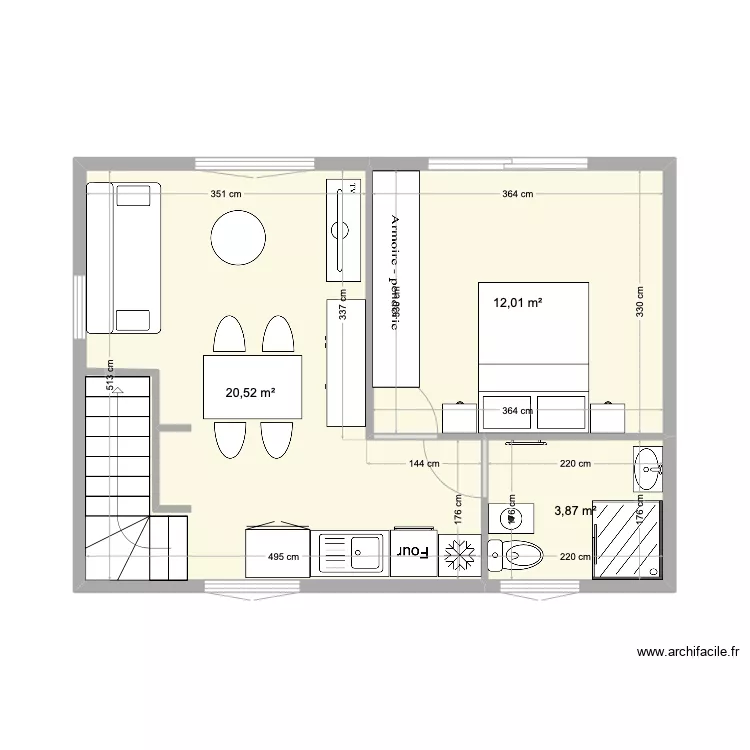 T1 ETAGE. Plan de 