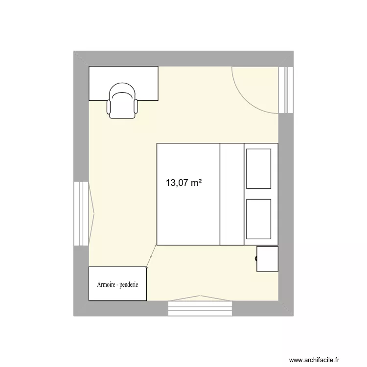 chb dario version 1. Plan de 1  et 13 m²