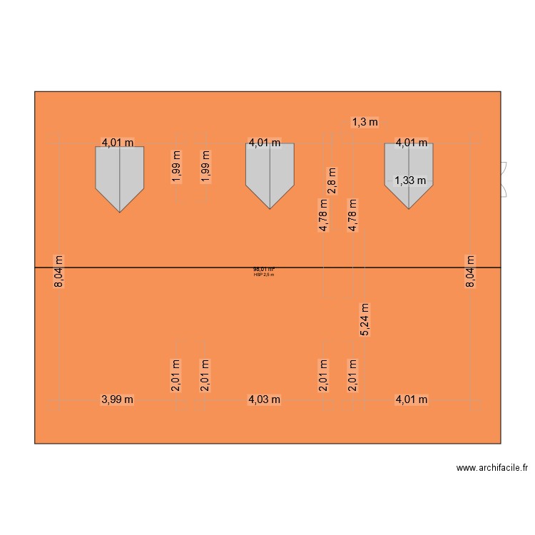 Garage. Plan de 1 pièce et 98 m2