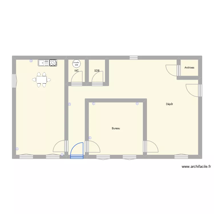 D&eacute;p&ocirc;t apr&egrave;s travaux. Plan de 6  et 83 m²