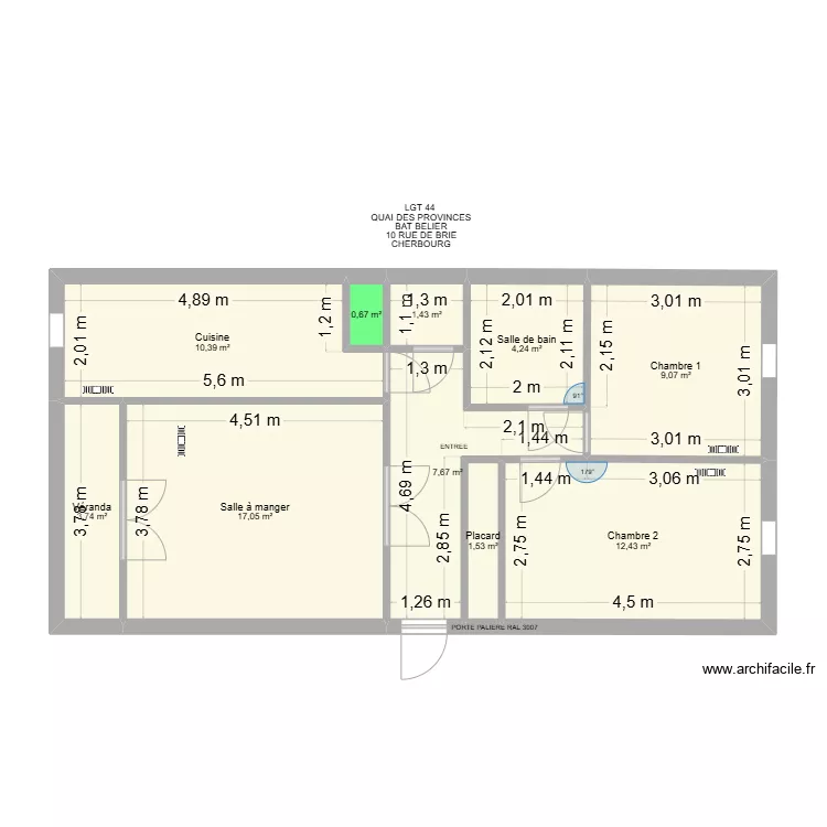 BAT BELIER LGT 44. Plan de 