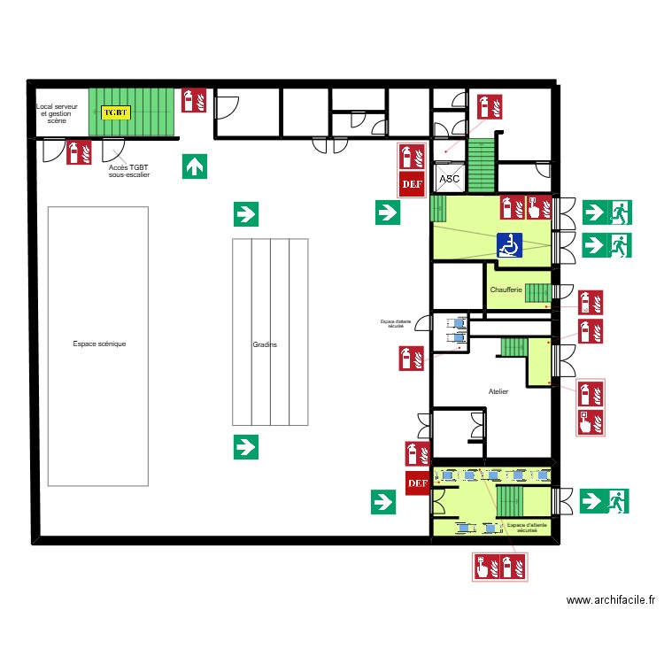 ZEF rdc face 4. Plan de 16 pièces et 219 m2